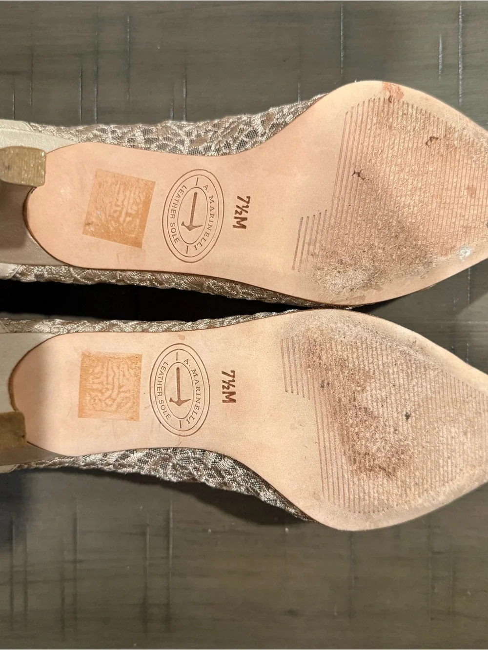 A. Marinelli Women's Lace Pointed Flats in Blush Pink
